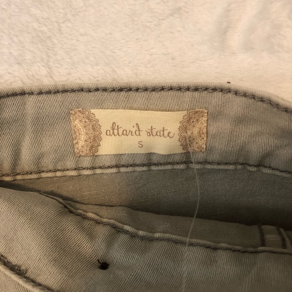 NWT Altar’d State Slate Twill Side Buttons Stretch Mini Skirt - Picture 3 of 4